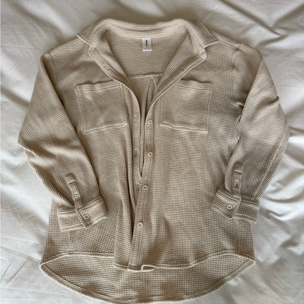 Abound Beige Waffle Knit Top